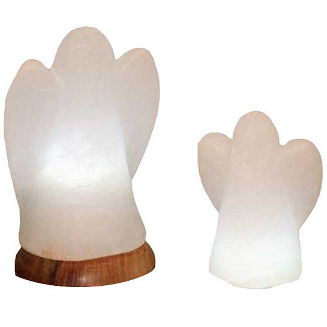 Лампа-ангел малък и голям от бяла хималайска сол