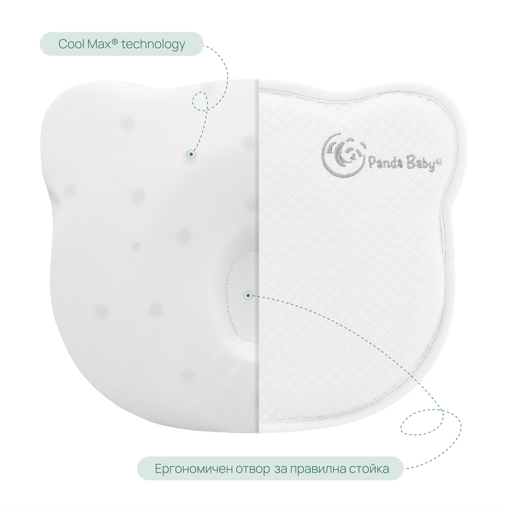 Възглавница Panda Baby Pillow бяла