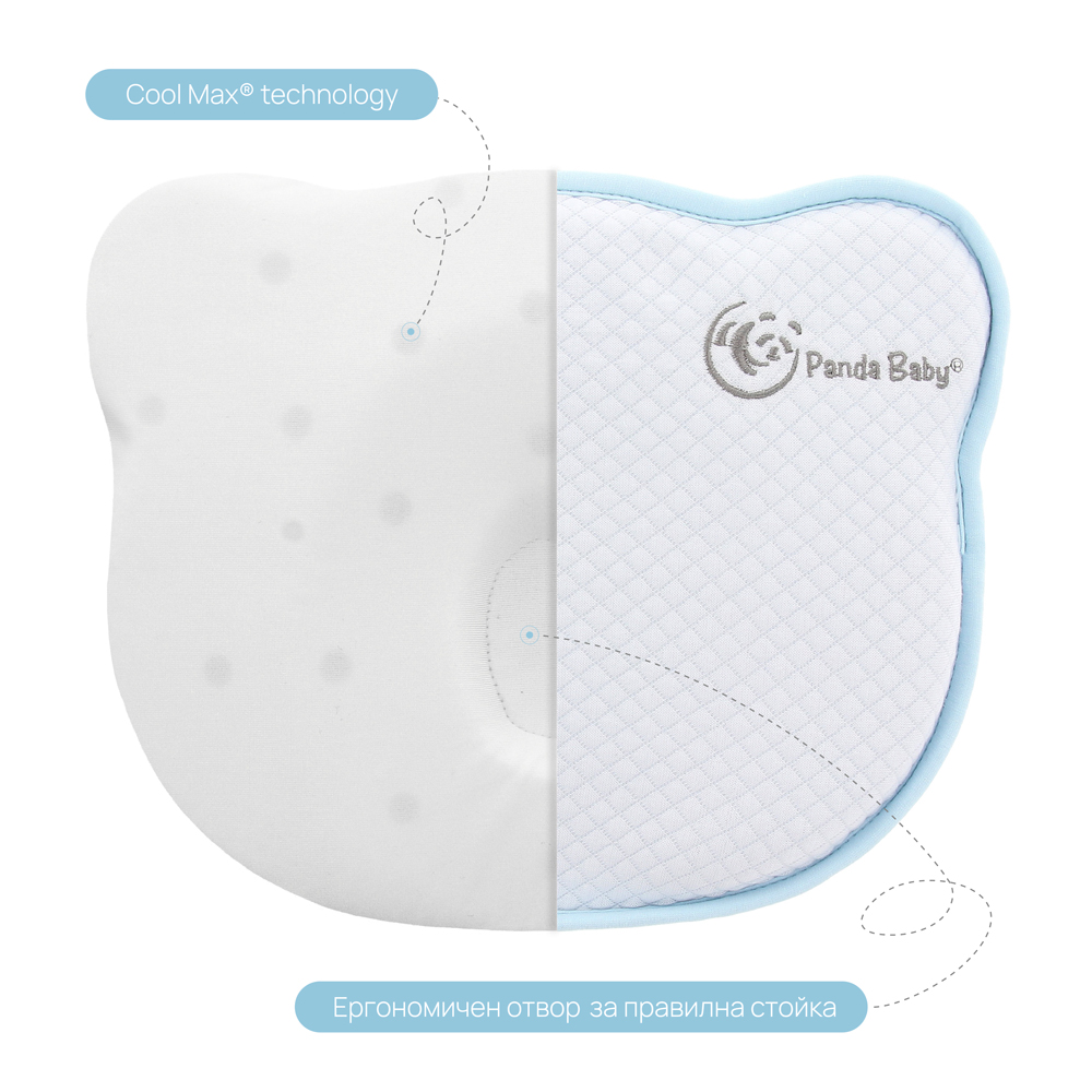 Възглавница Panda Baby Pillow синя